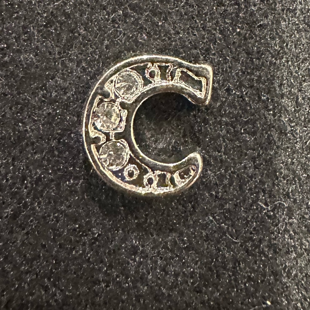 Origami Owl Silver Tone Crystal C Floating Mini Charm